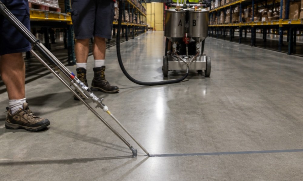 Heavy Forklift Wheel Traffic Rolling Over Cured Joint